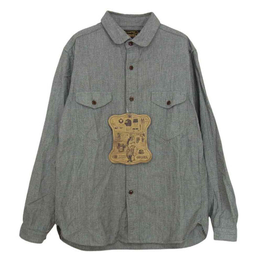 ORGUEIL オルゲイユ OR-5074 Refined Work Shirt リファインド ワーク 長袖 シャツ グレー系 38【美品】【中古】