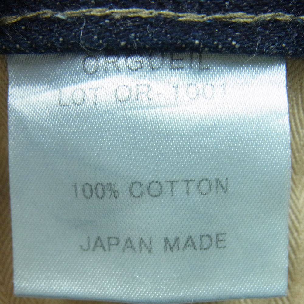 ORGUEIL オルゲイユ or-1001 Tailor Jeans テーラー ジーンズ デニム パンツ コットン 日本製 インディゴブルー系 31【中古】