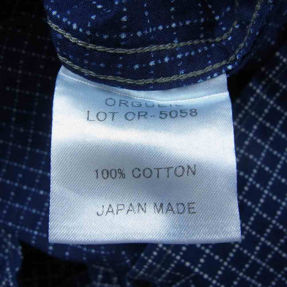 ORGUEIL オルゲイユ OR-5058 Wabash Work Shirt ウォバッシュ ワーク 長袖 シャツ ネイビー系 38【美品】【中古】