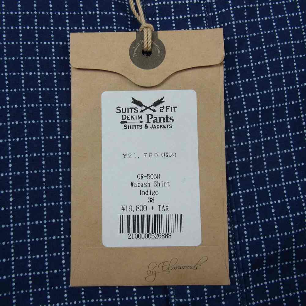 ORGUEIL オルゲイユ OR-5058 Wabash Work Shirt ウォバッシュ ワーク 長袖 シャツ ネイビー系 38【美品】【中古】