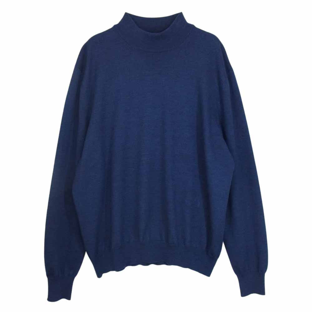 グランサッソ 55136 14200 イタリア製 モックネック ウール ニット セーター ネイビー系 サイズ表記無【中古】