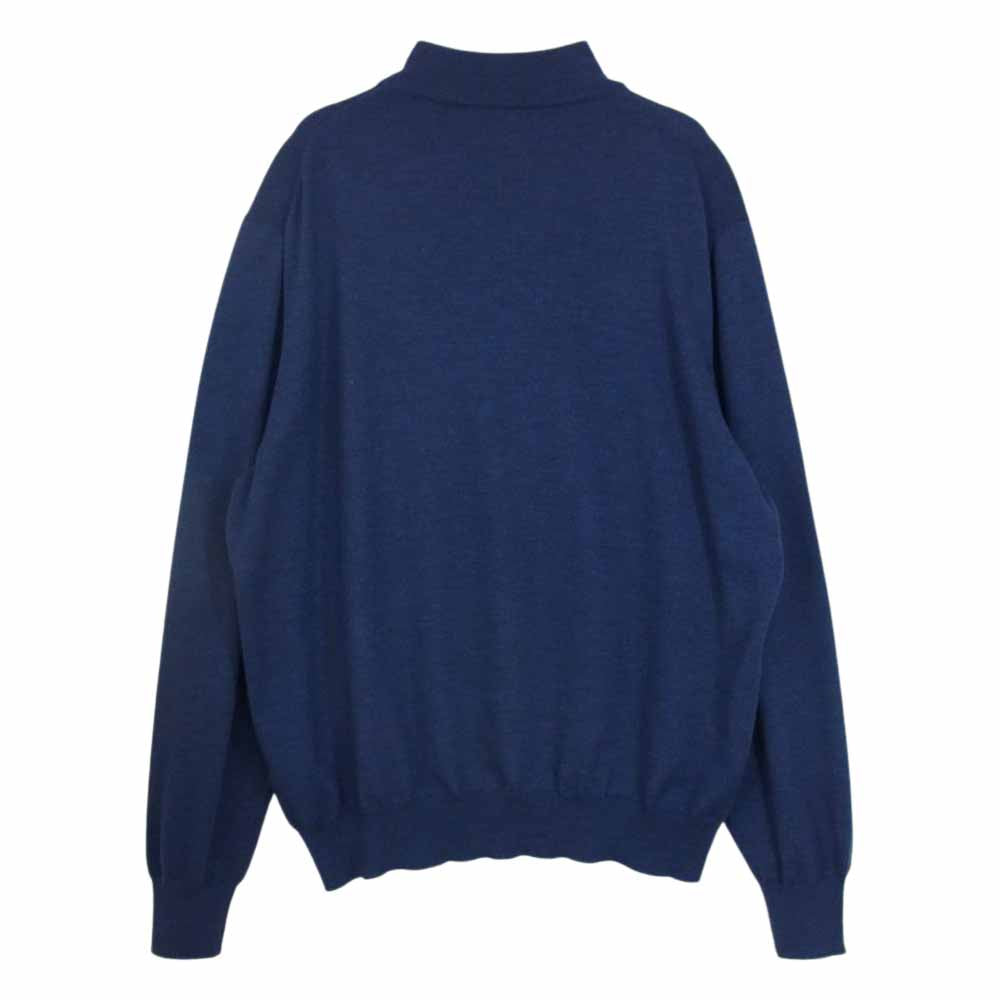 グランサッソ 55136 14200 イタリア製 モックネック ウール ニット セーター ネイビー系 サイズ表記無【中古】