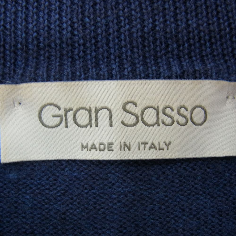 グランサッソ 55136 14200 イタリア製 モックネック ウール ニット セーター ネイビー系 サイズ表記無【中古】
