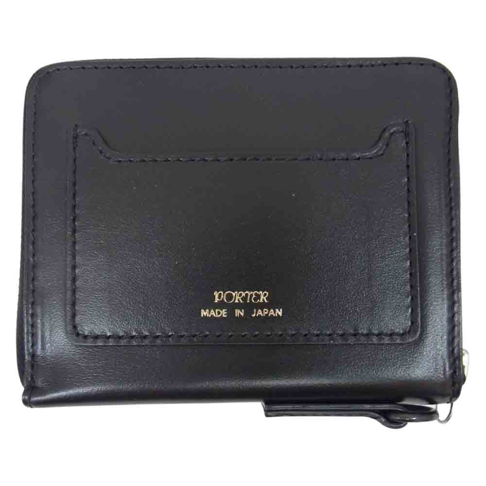 Lewis Leathers ルイスレザー × PORTER ポーター WALLET レザー ファスナー 二つ折り ブラック系【新古品】【未使用】【中古】