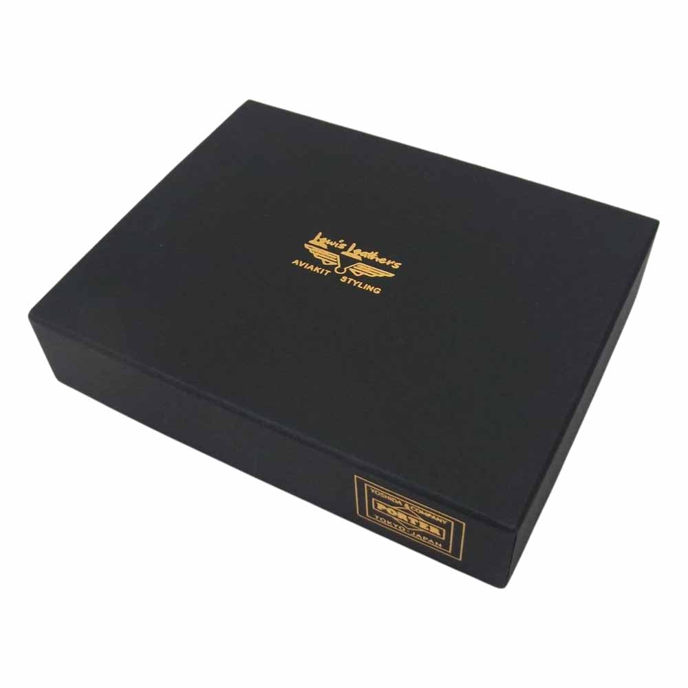 Lewis Leathers ルイスレザー × PORTER ポーター WALLET レザー ファスナー 二つ折り ブラック系【新古品】【未使用】【中古】