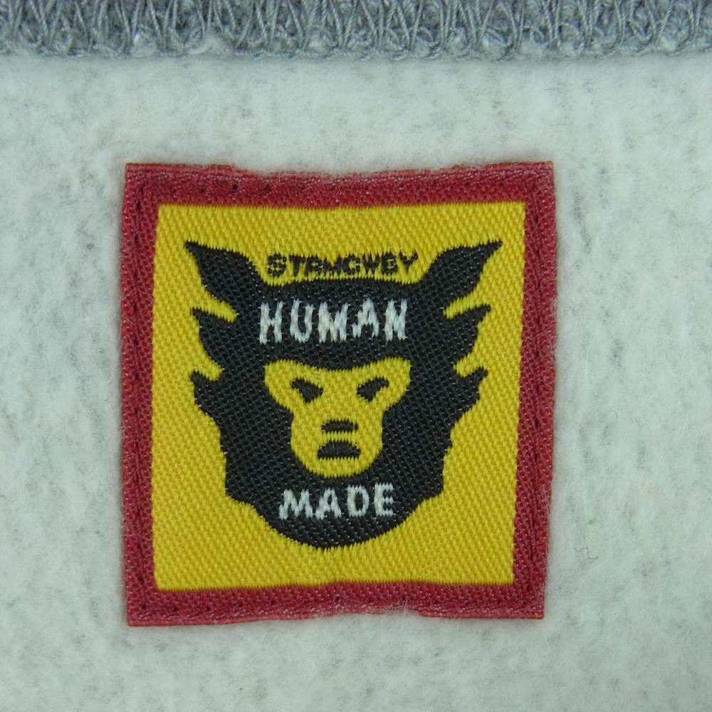 HUMAN MADE ヒューマンメイド KAWS DRY ALLS ダックプリント スウェット トレーナー 日本製 グレー系 L【美品】【中古】