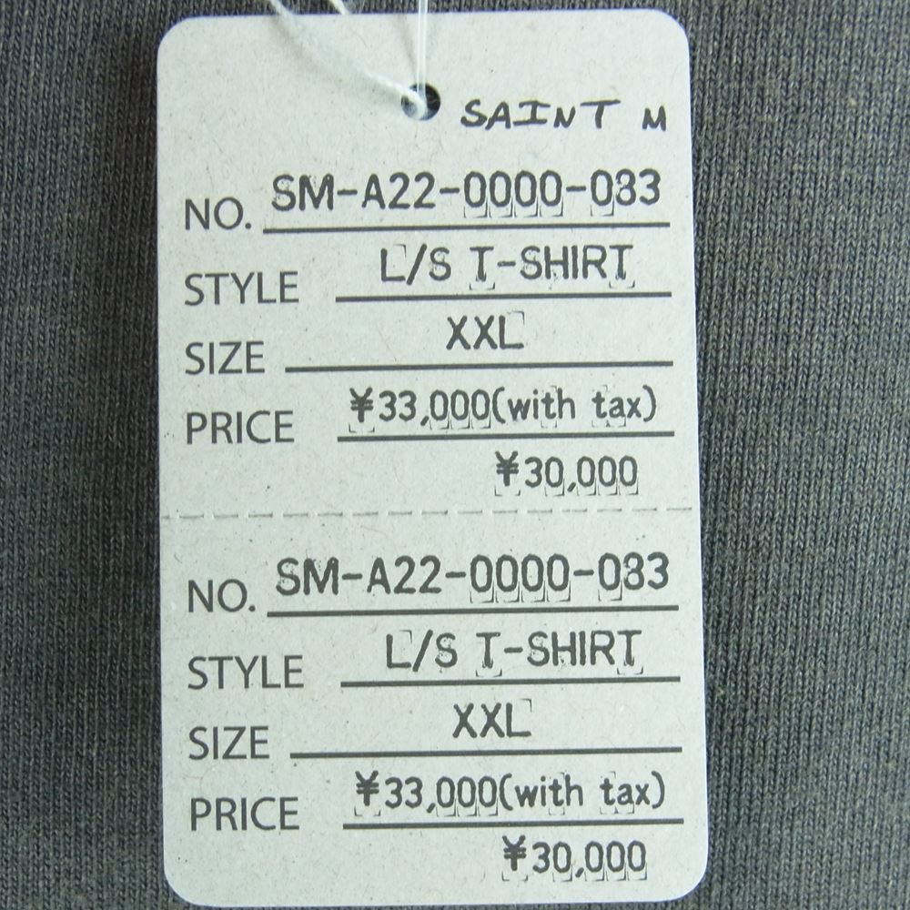 セントマイケル SM-A22-0000-083 kosuke kmr ls 22AW KMR LS TEE コスケ カワムラ 長袖 Tシャツ ダークグレー系 BLK XXL【極上美品】【中古】