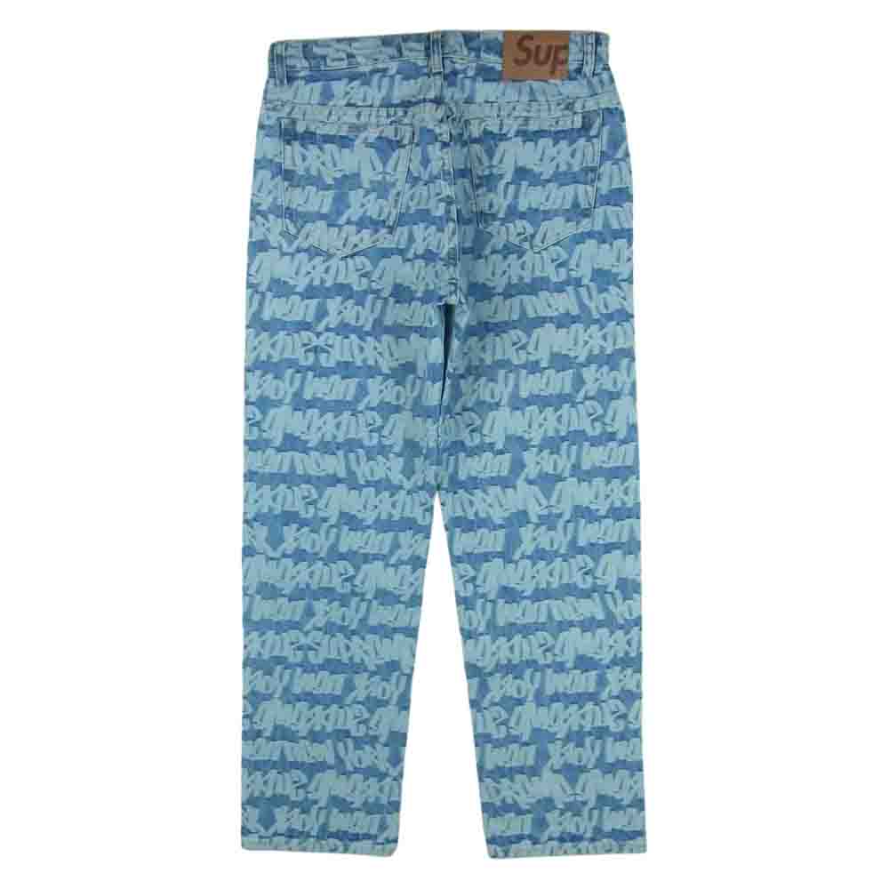 Supreme シュプリーム 22SS Fat Tip Jacquard Regular Jean ファット ティップ ジャカード デニム パンツ インディゴブルー系 30【美品】【中古】