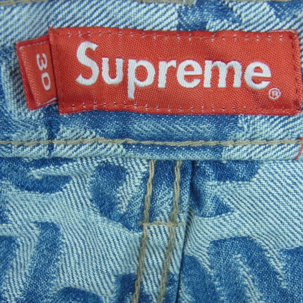 Supreme シュプリーム 22SS Fat Tip Jacquard Regular Jean ファット ティップ ジャカード デニム パンツ インディゴブルー系 30【美品】【中古】