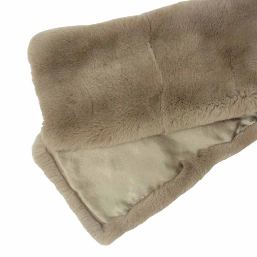 MAX MARA マックスマーラ ラパン ロング ファーマフラー ビジュー付き ライトブラウン系 グレイッシュオリーブ系【中古】