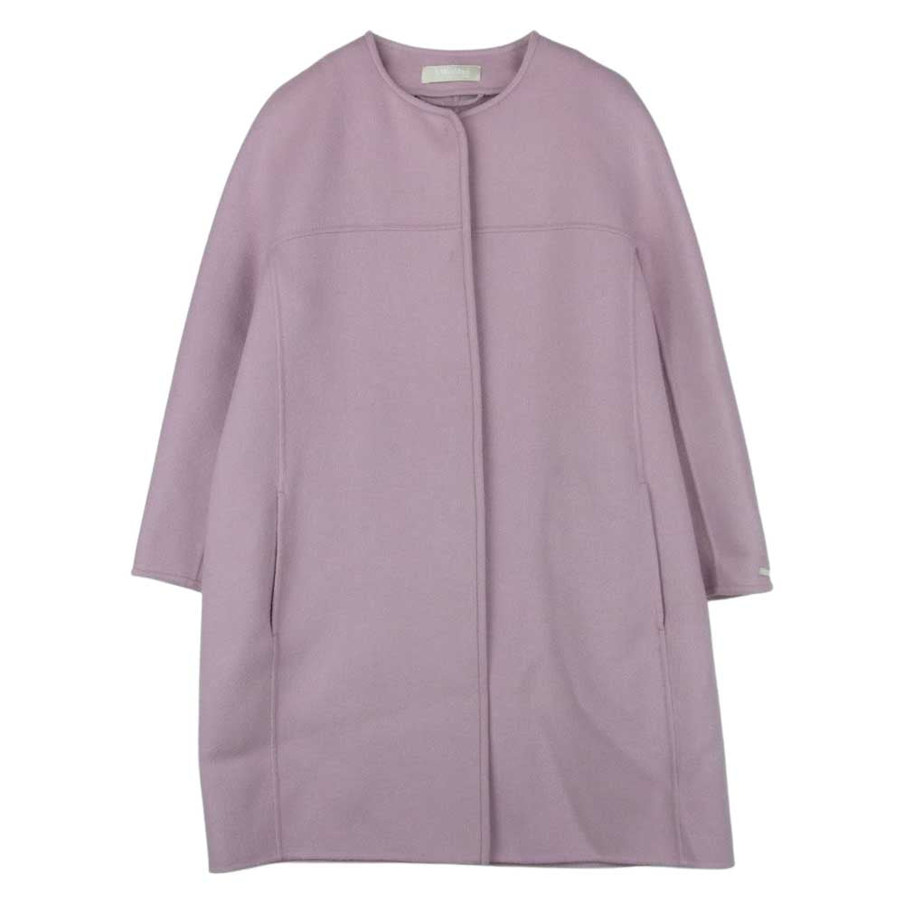 MAX MARA マックスマーラ 国内正規品 Cucito A Mano クチート アマーノ ノーカラー ウール コート ピンク系 32【中古】