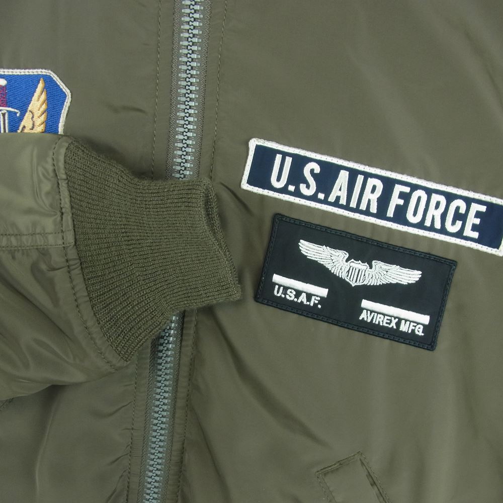 AVIREX アヴィレックス 6172140 U.S.A.F. 70th ANNIVERSARY アメリカ空軍 創立 70週年記念 MA-1 ジャケット カーキ系 L【中古】