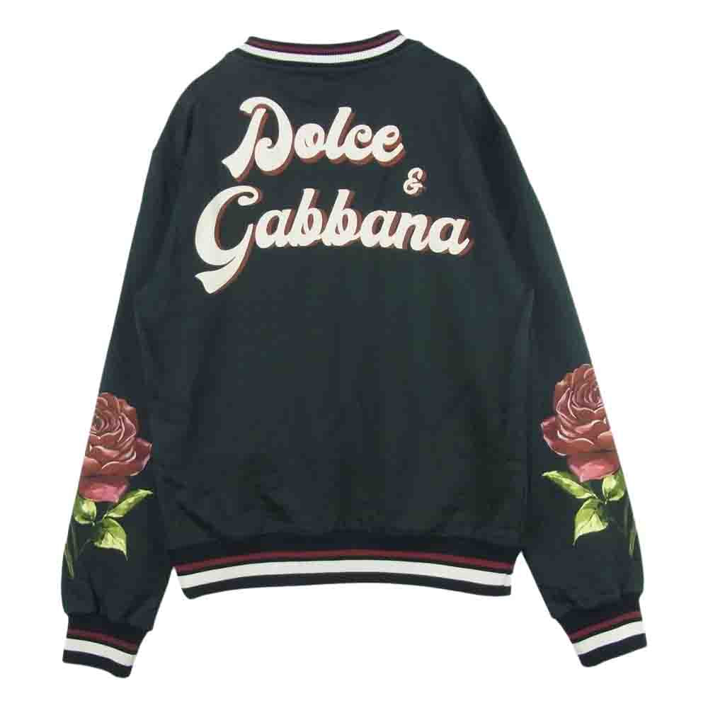 DOLCE&GABBANA ドルチェアンドガッバーナ G9OW6TFI7VI 国内正規品 pin-up print cotton sweater ピンナップ コットン セーター スウェット 黒よりのダークグレー系 46【極上美品】【中古】