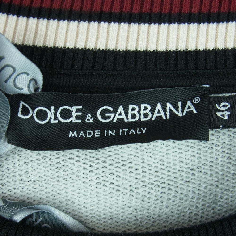 DOLCE&GABBANA ドルチェアンドガッバーナ G9OW6TFI7VI 国内正規品 pin-up print cotton sweater ピンナップ コットン セーター スウェット 黒よりのダークグレー系 46【極上美品】【中古】