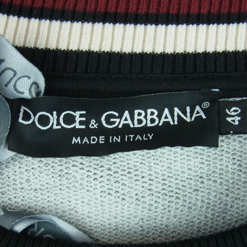DOLCE&GABBANA ドルチェアンドガッバーナ G9OW6TFI7VI 国内正規品 pin-up print cotton sweater  ピンナップ コットン セーター スウェット 黒よりのダークグレー系 46【極上美品】【中古】