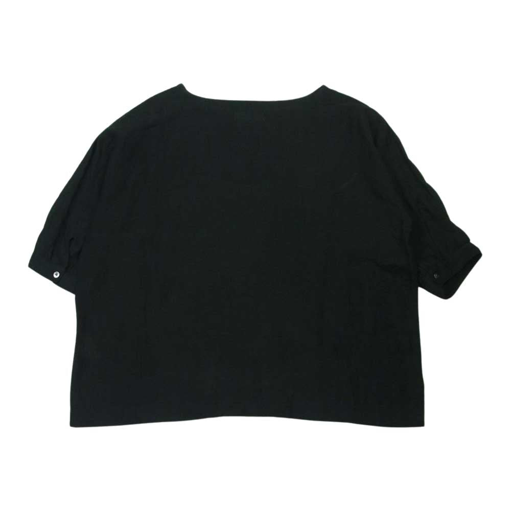soil ソイル リネン ラウンドネック プルオーバー シャツ カットソー インド製 ブラック系 1【中古】