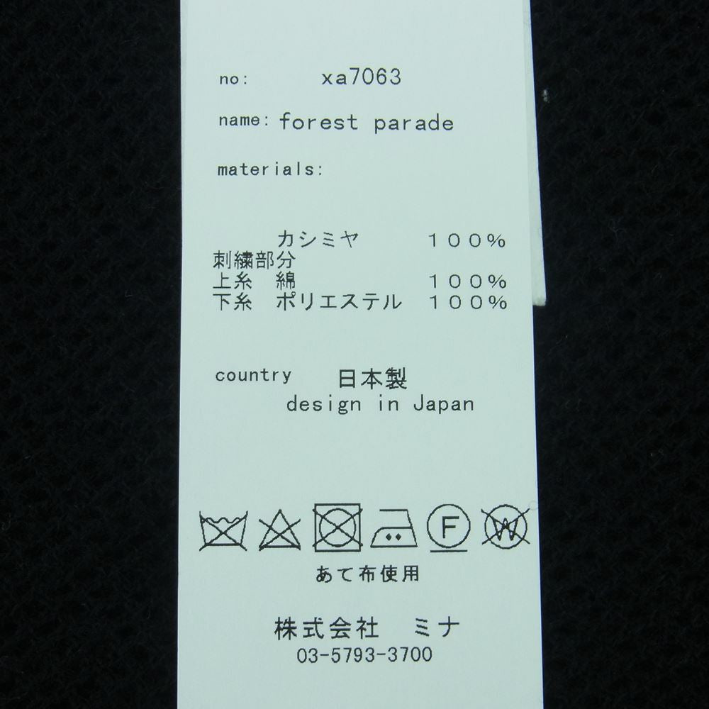 mina perhonen ミナペルホネン xa7063 forest parade フォレストパレード ストール カシミヤ 日本製 ブラック系【中古】