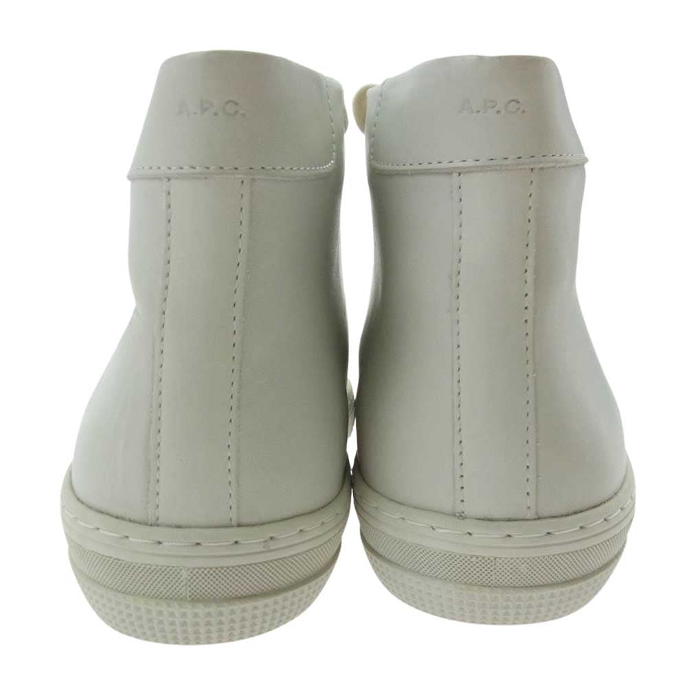 A.P.C. アーペーセー PXALF-H56029 ホワイトレザー ハイカット スニーカー 41【中古】