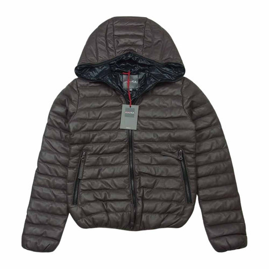 DUVETICA デュベティカ 01259854 MESSENEDUE レザー ダウン コート ジャケット ブラウン系 223-BANBI 40【新古品】【未使用】【中古】