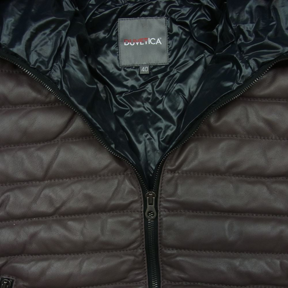 DUVETICA デュベティカ 01259854 MESSENEDUE レザー ダウン コート ジャケット ブラウン系 223-BANBI 40【新古品】【未使用】【中古】
