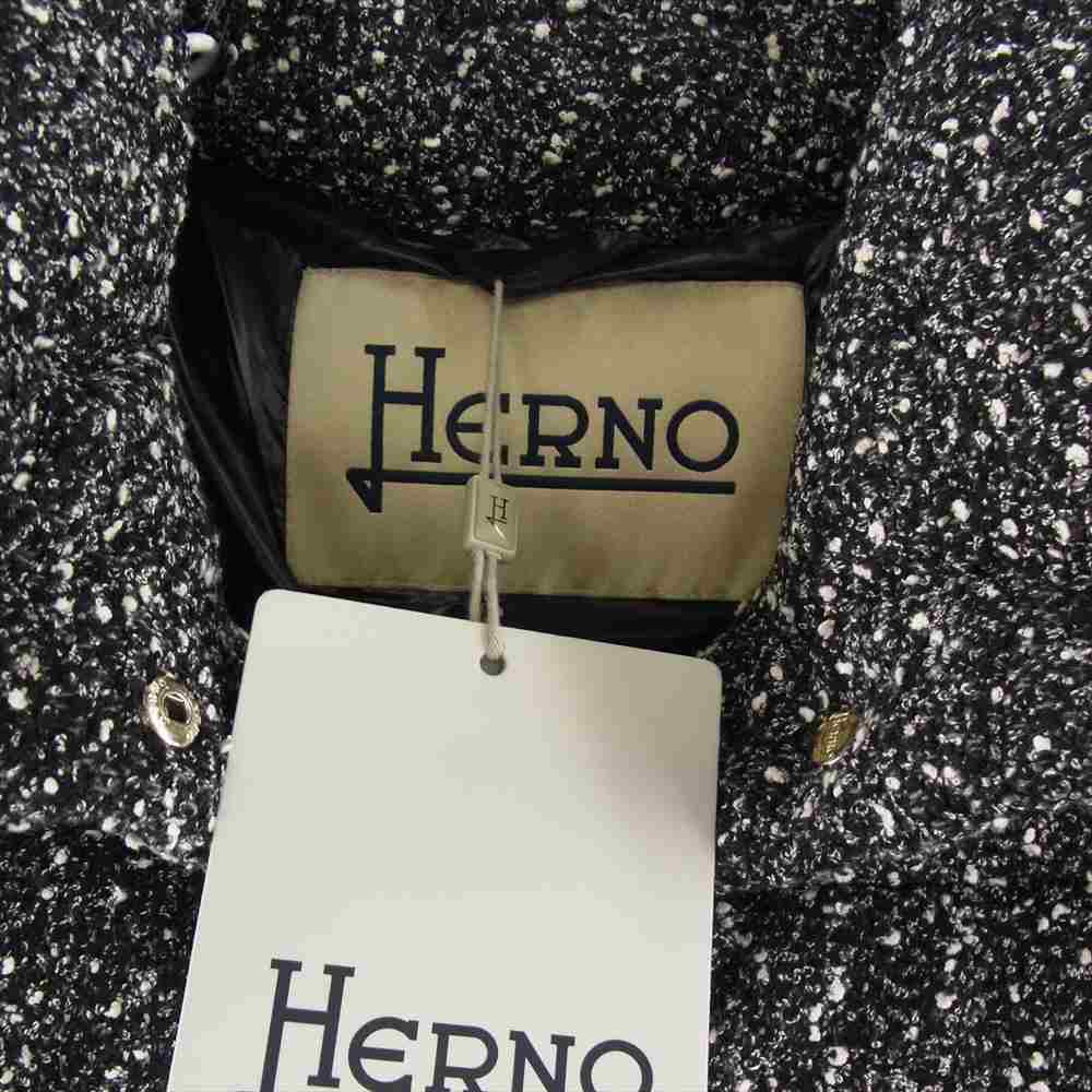 Herno ヘルノ PRODUZ PI0385D 38031 9402 ツイード ダウンコート  マルチカラー系 40【美品】【中古】