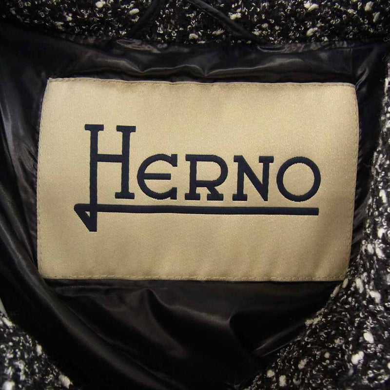 Herno ヘルノ PRODUZ PI0385D 38031 9402 ツイード ダウンコート  マルチカラー系 40【美品】【中古】