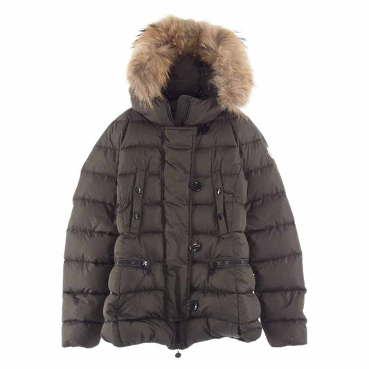 MONCLER モンクレール GENE ファー付き ダウンコート カーキ系【美品】【中古】