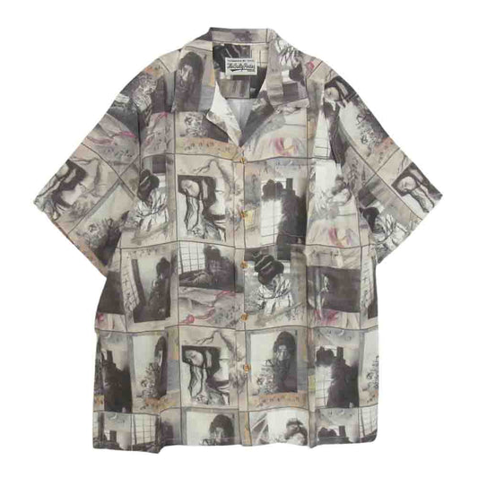 WACKO MARIA ワコマリア 21ss 晴雨緊縛図 緊縛 ハワイアン シャツ グレー系 XL【極上美品】【中古】