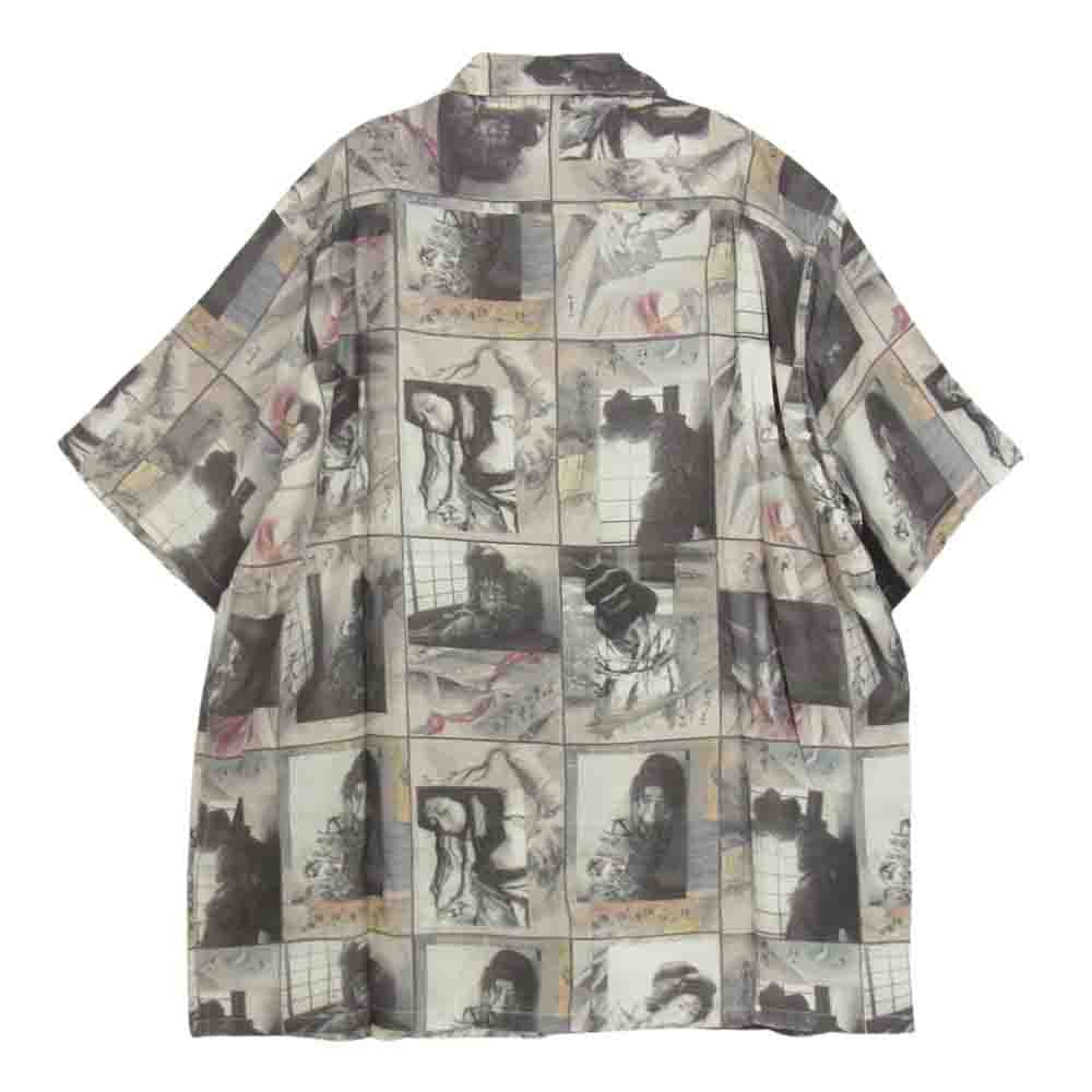 WACKO MARIA ワコマリア 21ss 晴雨緊縛図 緊縛 ハワイアン シャツ グレー系 XL【極上美品】【中古】