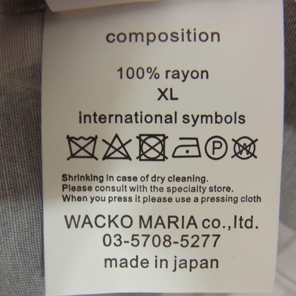 WACKO MARIA ワコマリア 21ss 晴雨緊縛図 緊縛 ハワイアン シャツ グレー系 XL【極上美品】【中古】