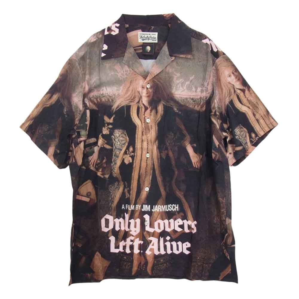 WACKO MARIA ワコマリア ARMUSCH-WM-HI04 JIM JARMUSCH ジム・ジャームッシュ HAWAIIAN SHIRT TYPE 2 ハワイアン 半袖 シャツ ブラック系 XL【極上美品】【中古】