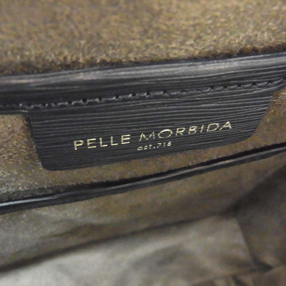 PELLE MORBIDA ペッレモルビダ PMO-CA206 Capitano キャピターノ 型押し レザー ビジネス トートバック ネイビー ダークネイビー系【新古品】【未使用】【中古】