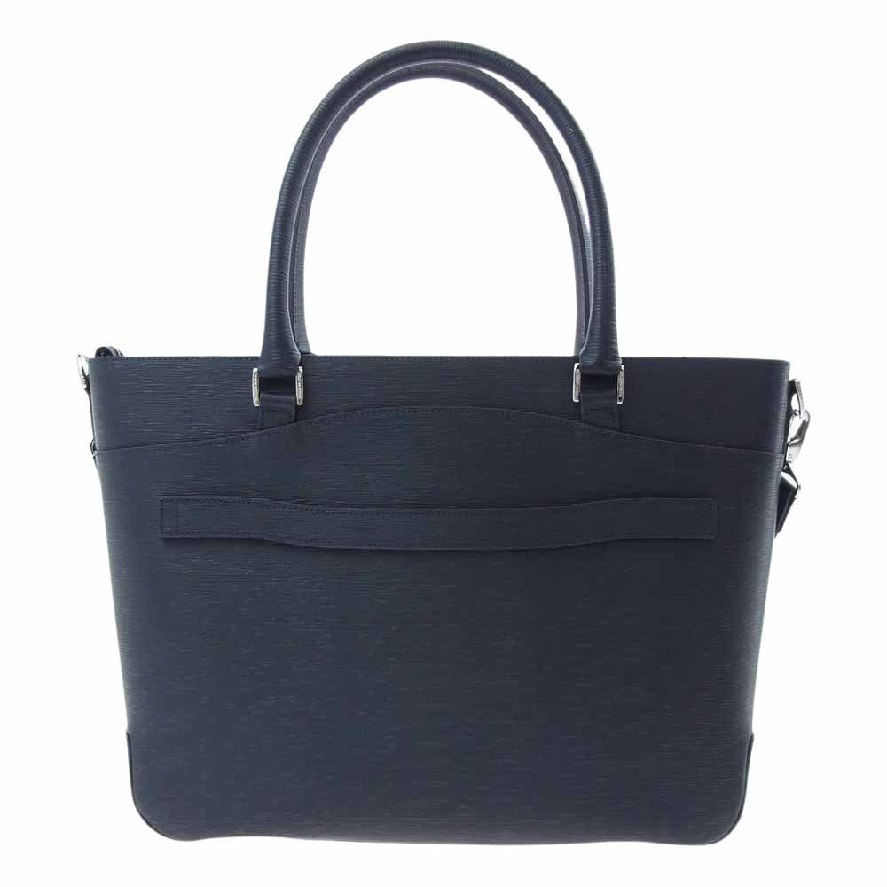PELLE MORBIDA ペッレモルビダ PMO-CA206 Capitano キャピターノ 型押し レザー ビジネス トートバック ネイビー ネイビー系【新古品】【未使用】【中古】