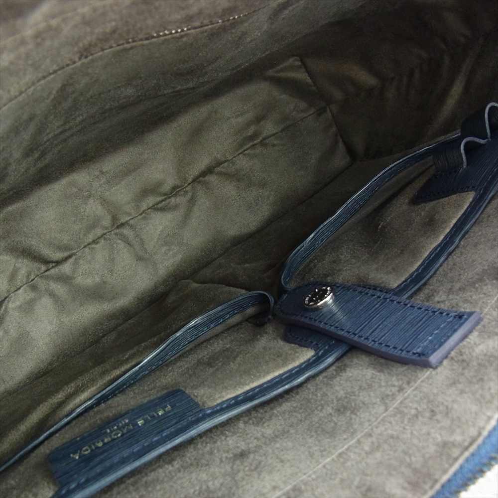 PELLE MORBIDA ペッレモルビダ PMO-CA206 Capitano キャピターノ 型押し レザー ビジネス トートバック ネイビー ネイビー系【新古品】【未使用】【中古】