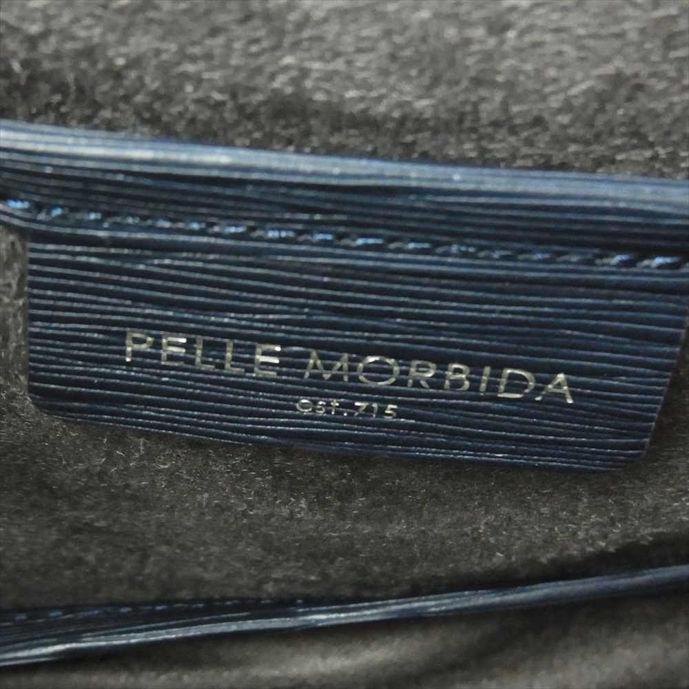 PELLE MORBIDA ペッレモルビダ PMO-CA206 Capitano キャピターノ 型押し レザー ビジネス トートバック ネイビー ネイビー系【新古品】【未使用】【中古】