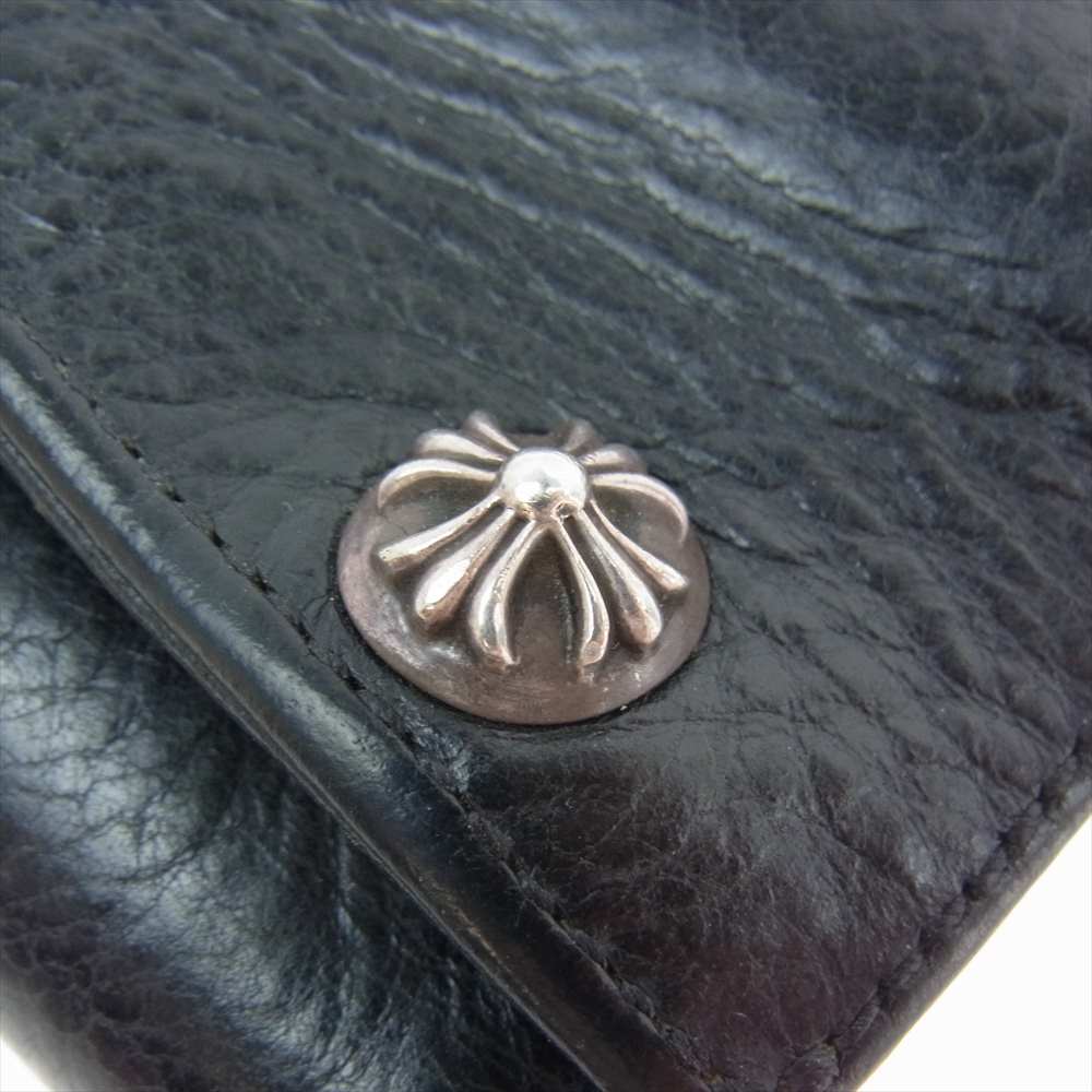CHROME HEARTS クロムハーツ（原本無） 3FOLD 3フォールド クロスボタン レザー ウォレット ブラック系【中古】