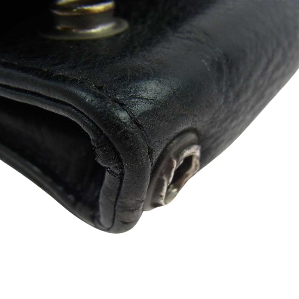 CHROME HEARTS クロムハーツ（原本無） 3FOLD 3フォールド クロスボタン レザー ウォレット ブラック系【中古】