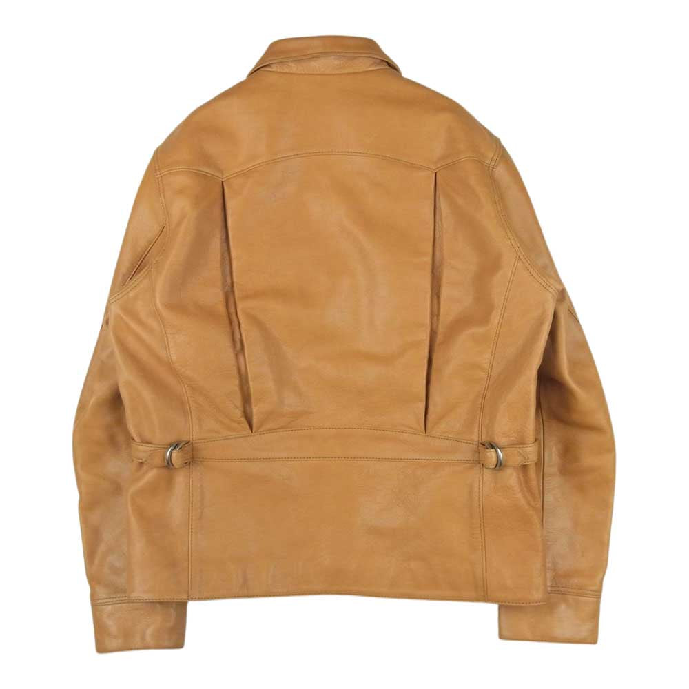 天神ワークス JS03 Sports jacket スポーツ レザー ジャケット ライトブラウン系 オレンジがかったブラウン系 36【中古】