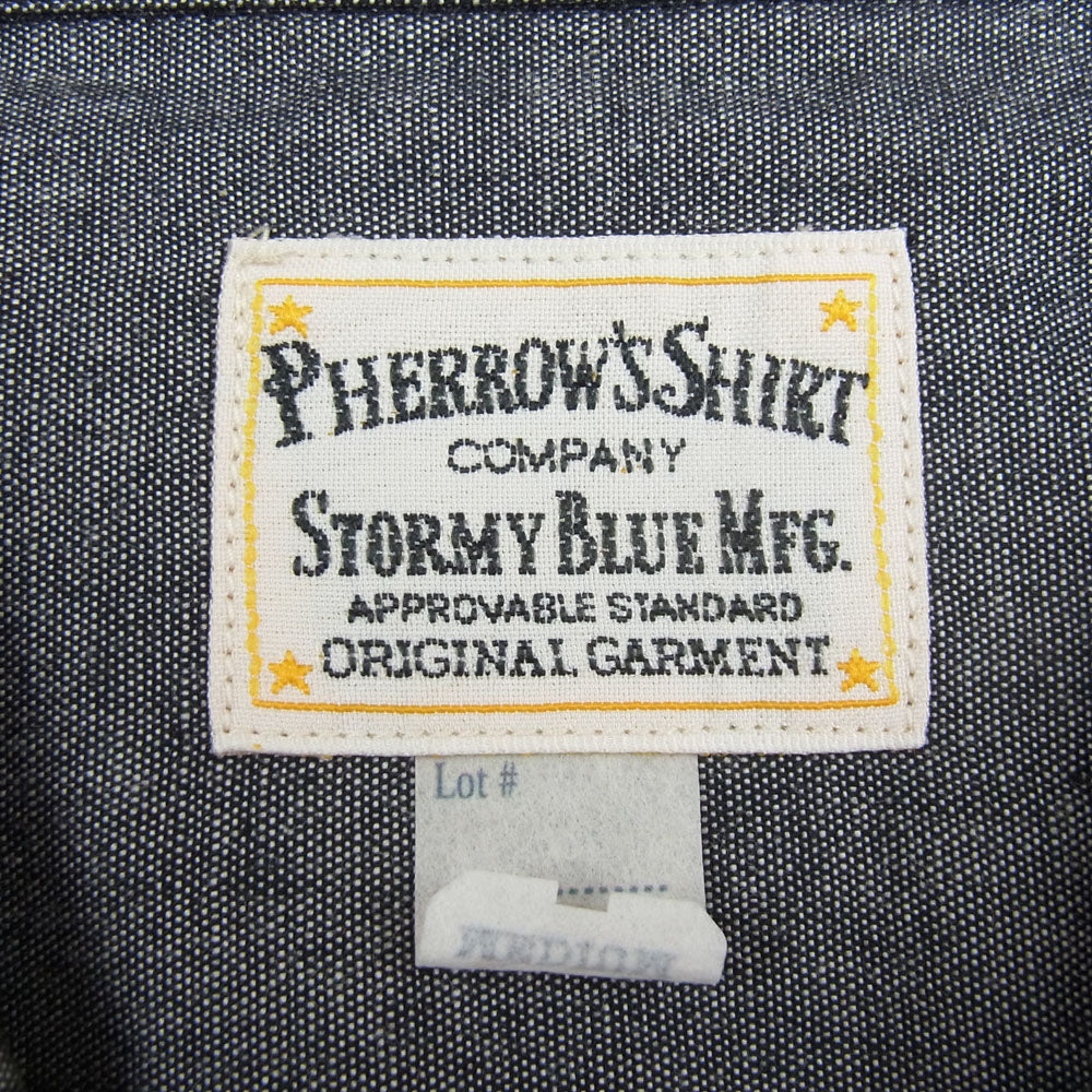 Pherrow's フェローズ イタリアンカラー 半袖 シャンブレー シャツ グレー系 グレー系 M【中古】