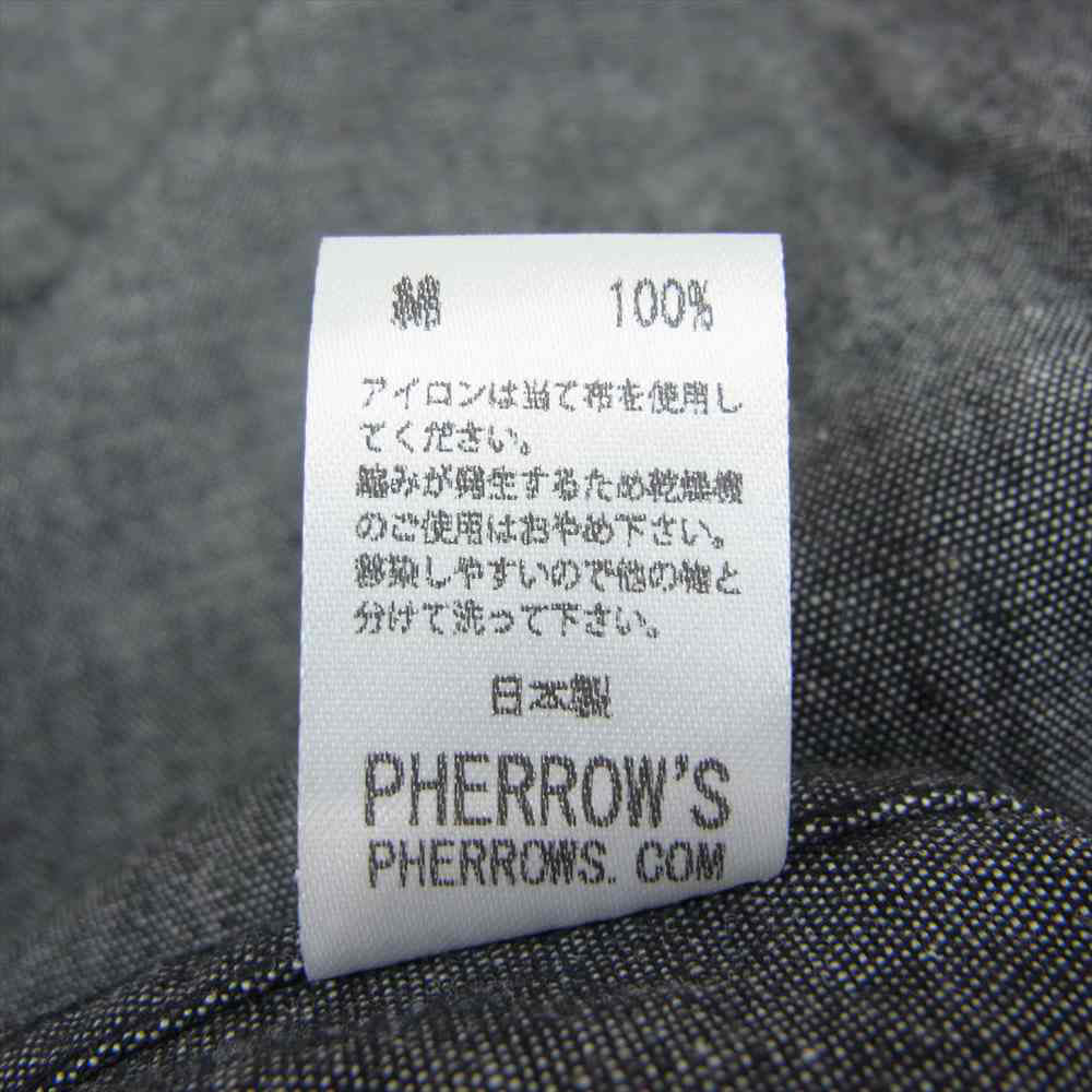 Pherrow's フェローズ イタリアンカラー 半袖 シャンブレー シャツ グレー系 グレー系 M【中古】