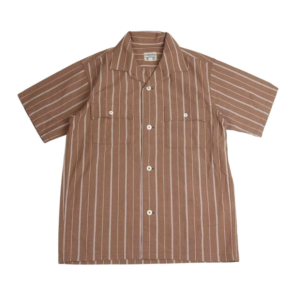 Pherrow's フェローズ オープンカラー 半袖 シャツ ブラウン系 38【中古】