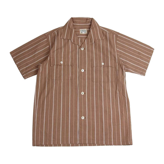 Pherrow's フェローズ オープンカラー 半袖 シャツ ブラウン系 38【中古】
