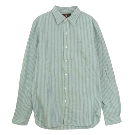 RRL ダブルアールエル ストライプ ドレス シャツ ライトグリーン系 S【中古】