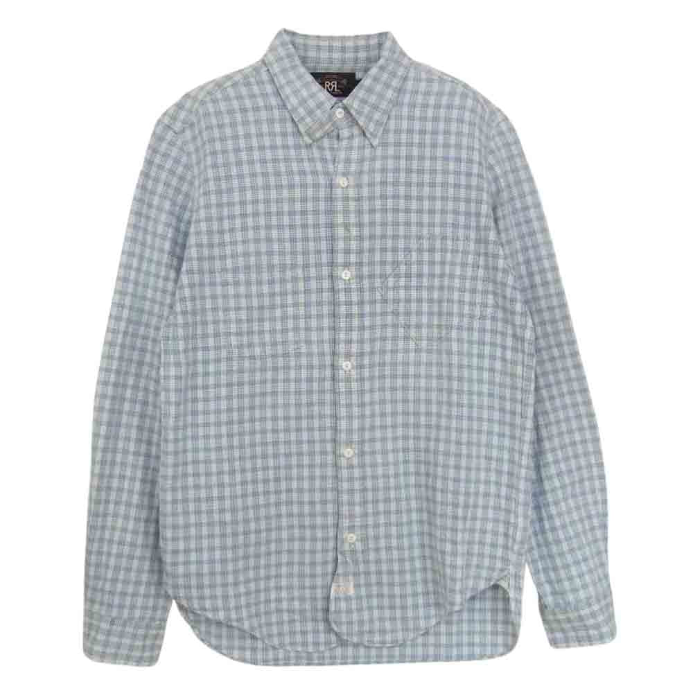 RRL ダブルアールエル チェックワーク シャツ ライトブルー系 ホワイト系 S【中古】