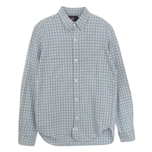 RRL ダブルアールエル チェックワーク シャツ ライトブルー系 ホワイト系 S【中古】