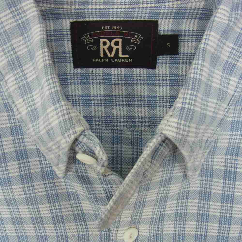 RRL ダブルアールエル チェックワーク シャツ ライトブルー系 ホワイト系 S【中古】