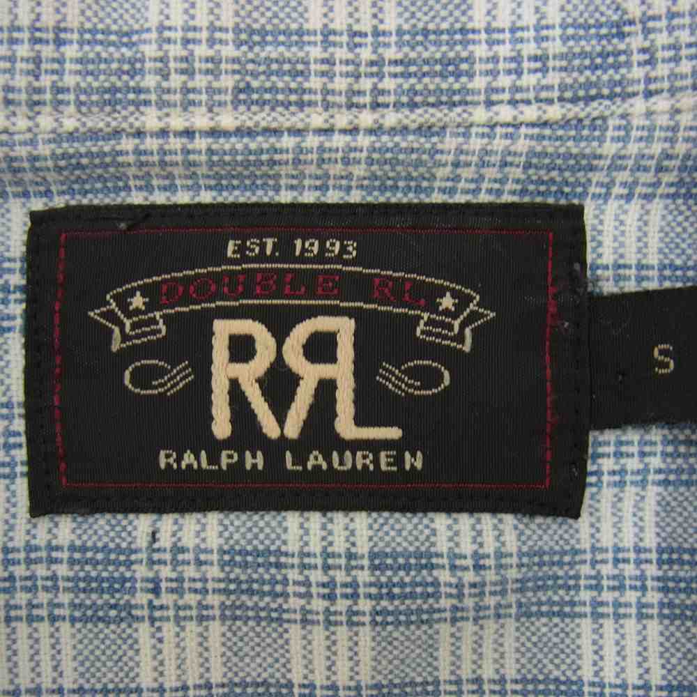 RRL ダブルアールエル チェックワーク シャツ ライトブルー系 ホワイト系 S【中古】