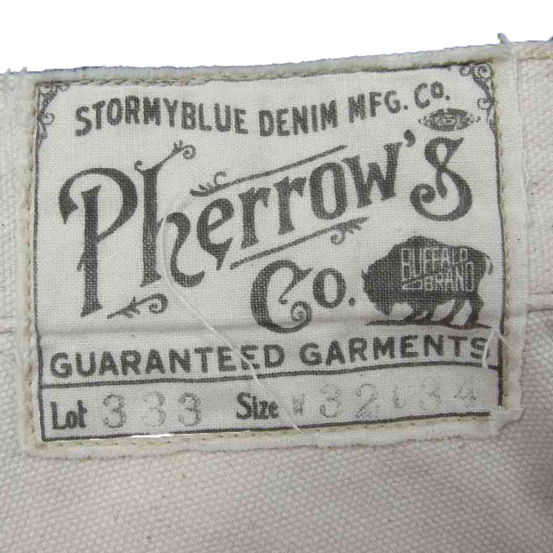 Pherrow's フェローズ lot 333 30年代モデル ワーク パンツ ナチュラル系 オフホワイト系 32【中古】