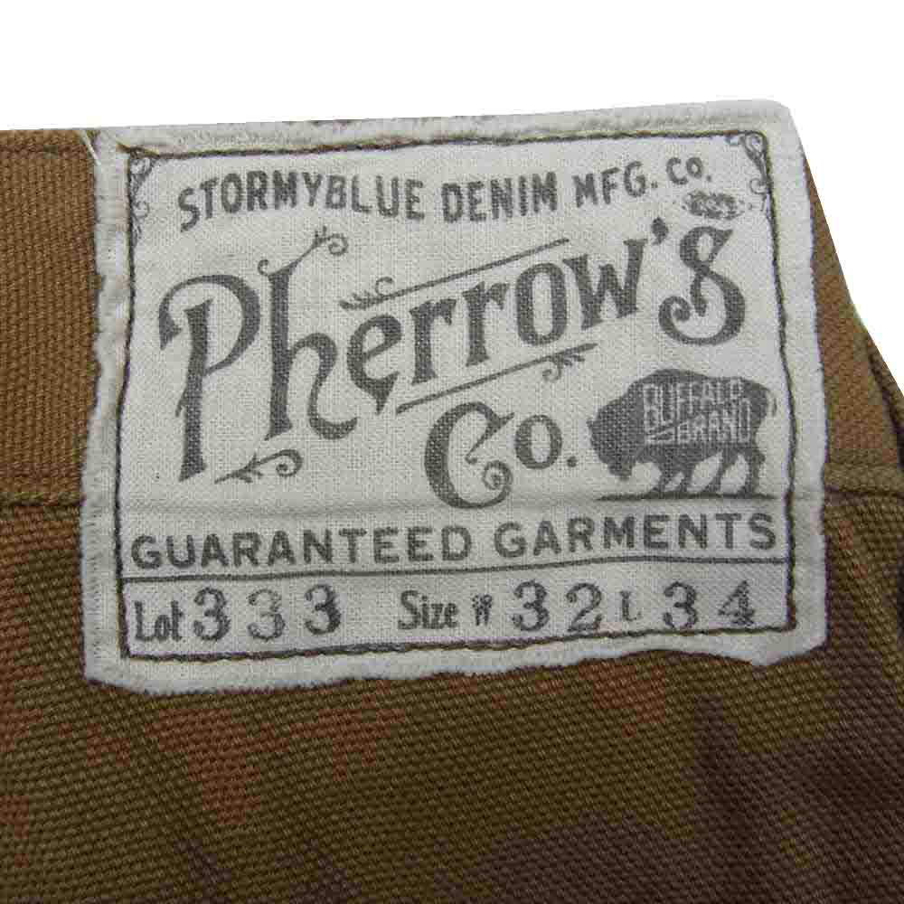 Pherrow's フェローズ lot 333 30年代モデル ワーク パンツ 茶系 ブラウン系 32【中古】