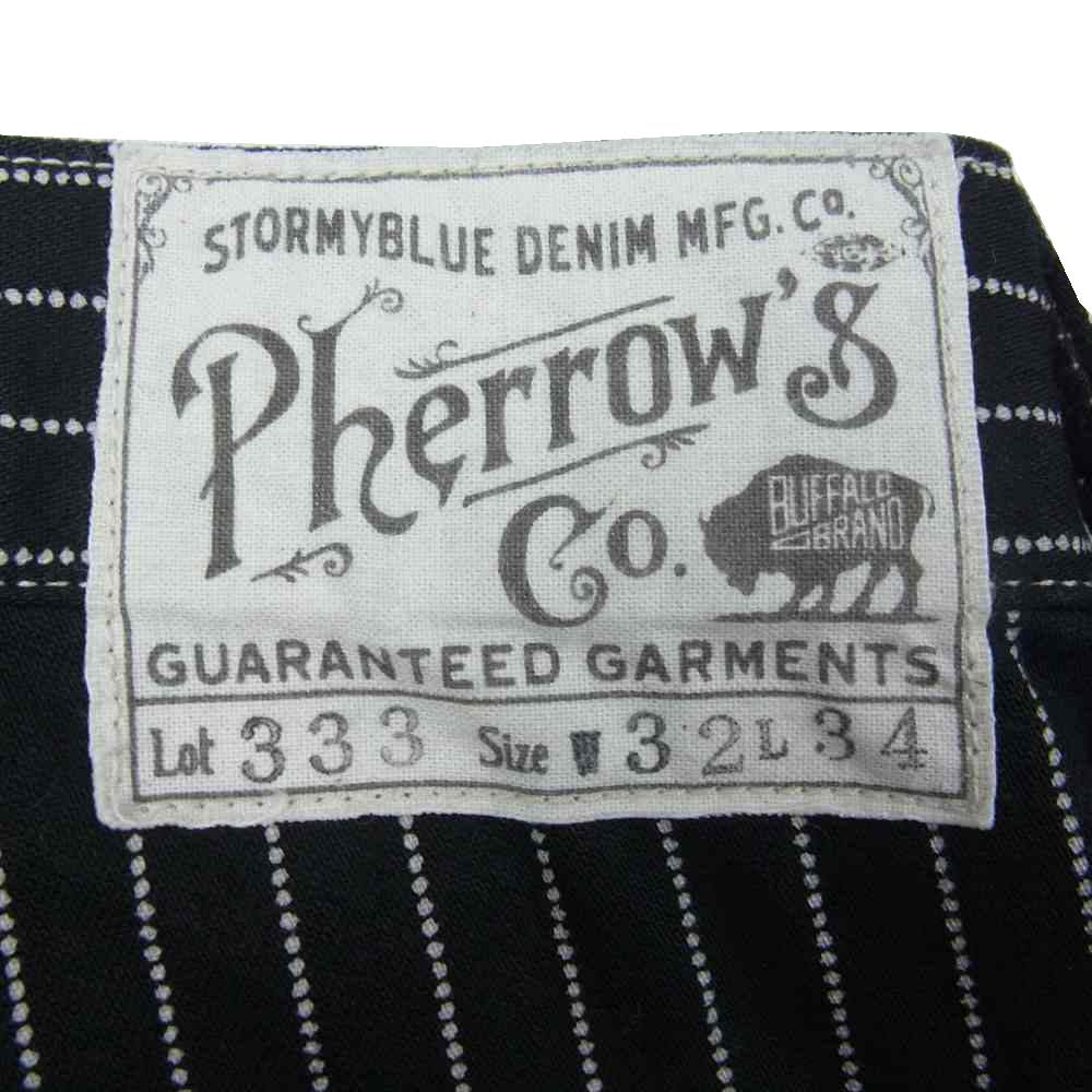 Pherrow's フェローズ lot 333 30年代モデル ウォバッシュ ワーク パンツ ブラック系 ブラック系 32【美品】【中古】